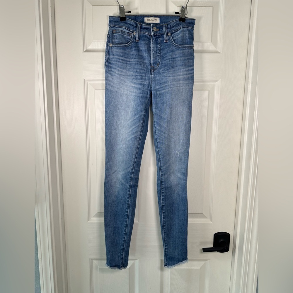 Madewell High Rise Skinny Medium Wash Skinny Jeans Cut Off Hem Womens Size 25